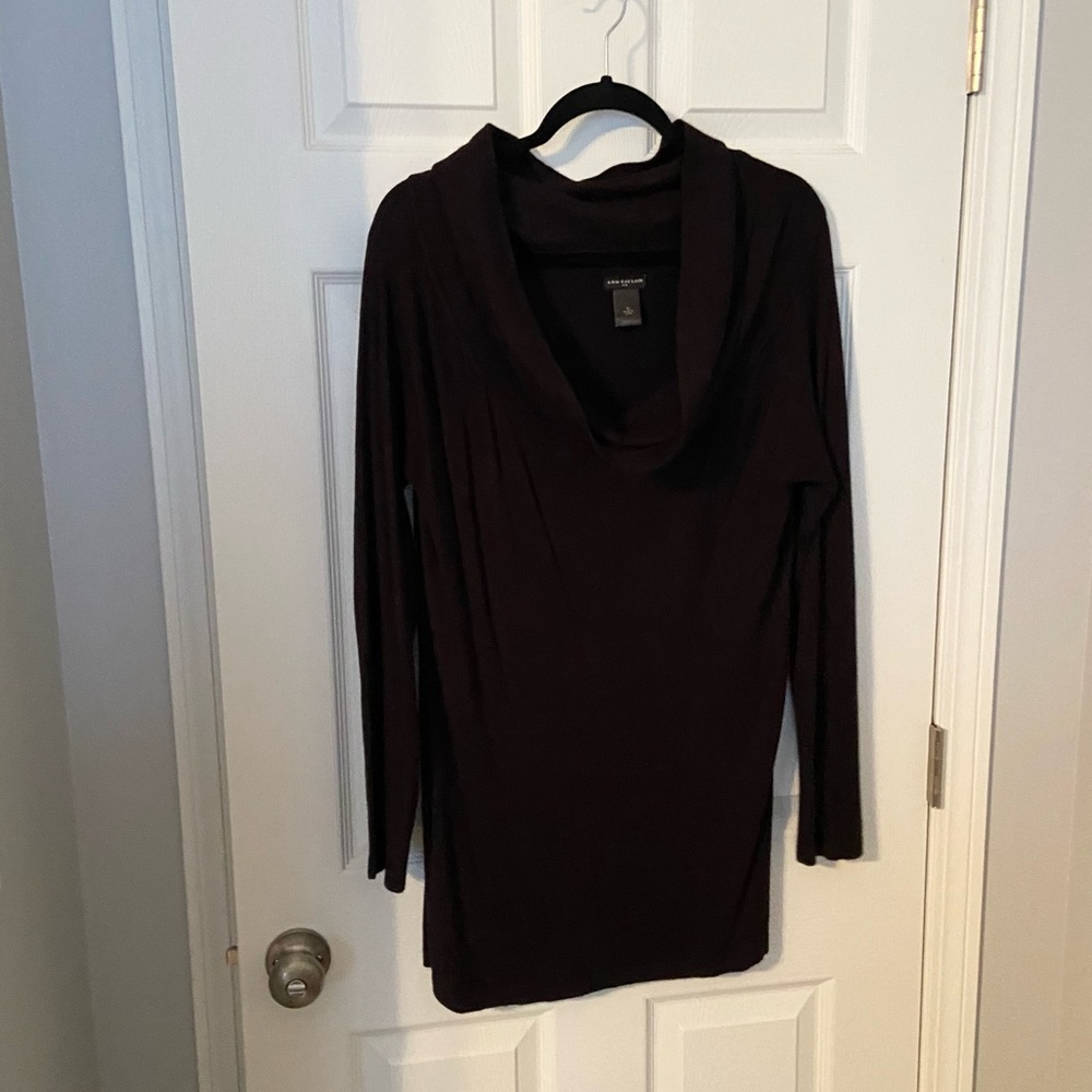 Ann Taylor Black Cowl Neck Tunic